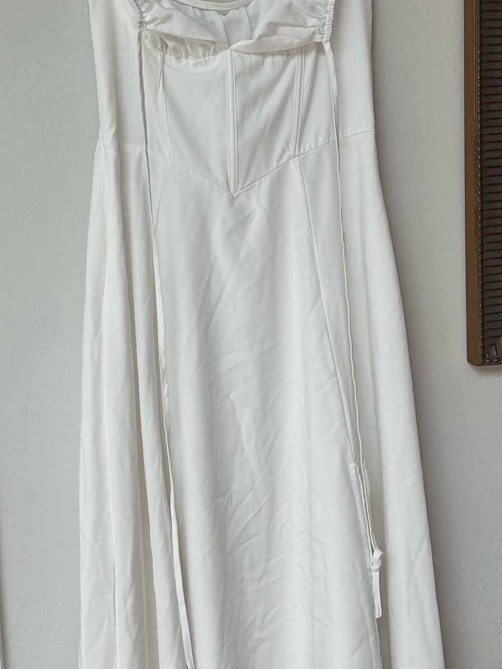 White Corset-Style Midi Dress